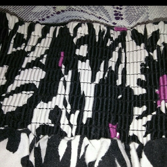 MAURICES XXL Fushia Black White Floral Cotton Spandex Skirt with Pockets - Picture 5 of 16